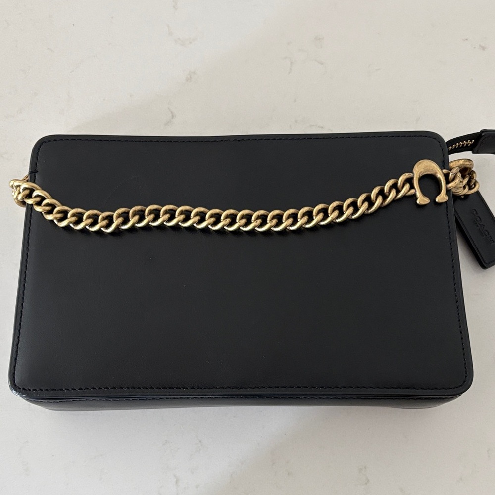Coach Signature Chain Brass Crossbody Bag - Picture 2 of 10